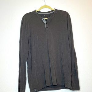 Free fly long sleeve Henley. Grey. M